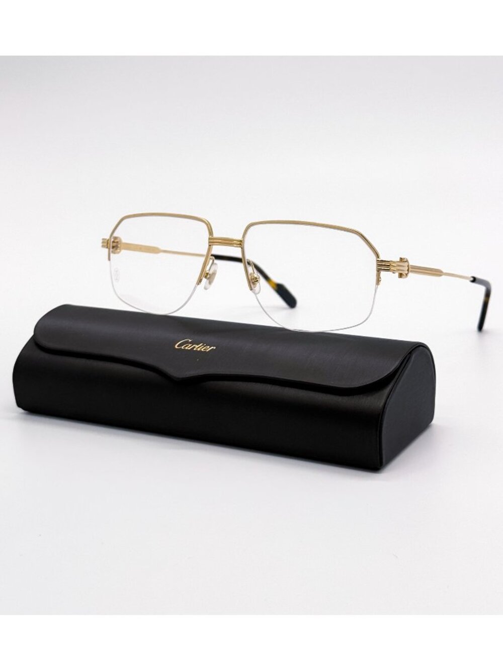 New Cartier CT0285O 002 Gold Men Eyeglasses Authentic